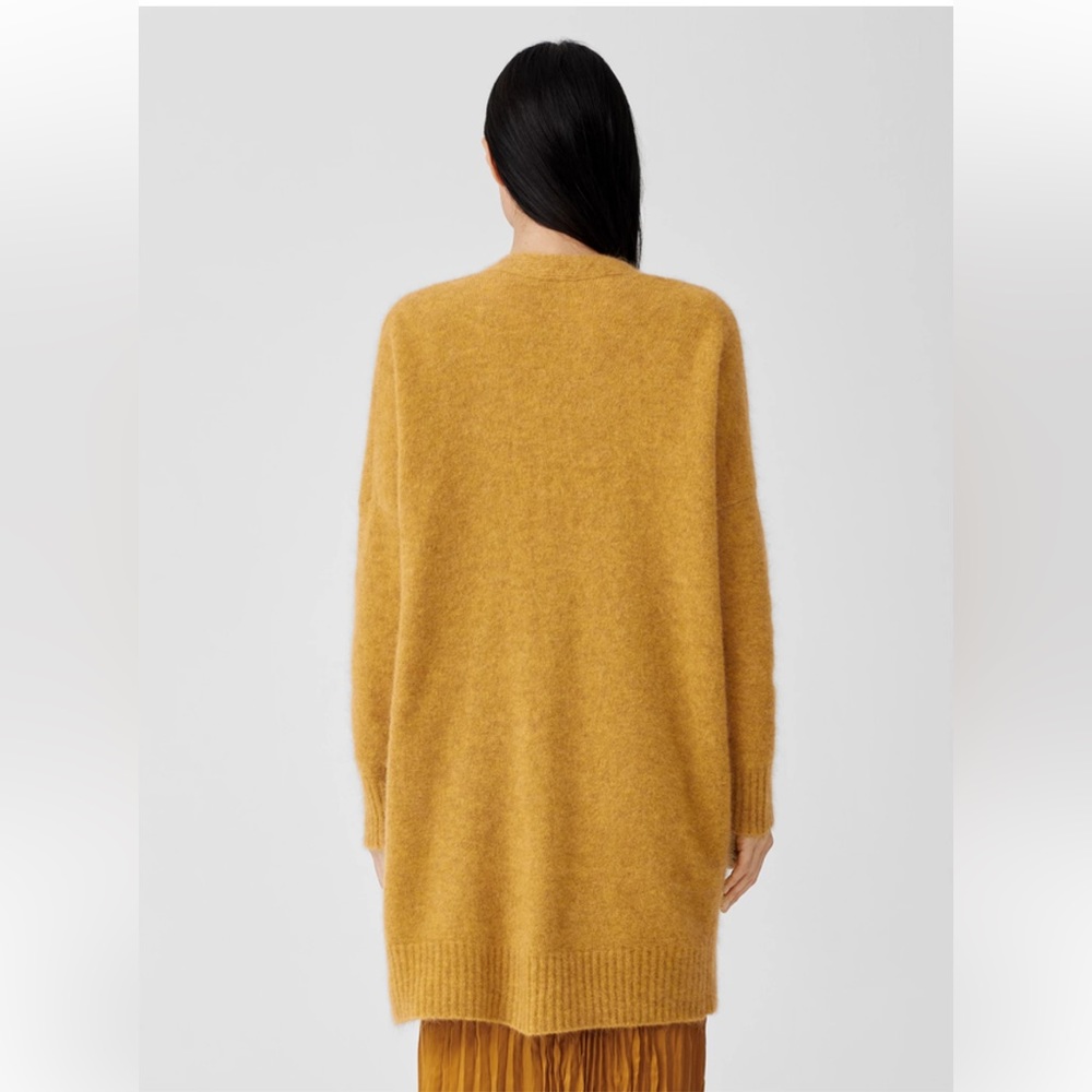 NWT EILEEN FISHER Mohair Plush Melange V-Neck Cardigan - Picture 3 of 11